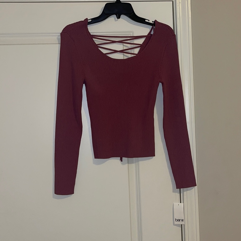 Long sleeve plum top brand new size large